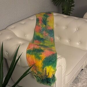Colorful Tie-Dye 💯 Silk Scarf